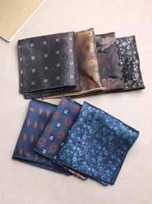 1pc Floral Print Pocket Square, Suitable For Suit, Business, And Streetwear