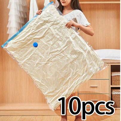 10/5/1 chiếc Túi đựng đồ du lịch PE di động, Túi nén dung tích lớn, Túi hút chân không tái sử dụng, Khối sắp xếp có thể gấp lại, Túi hành lý in, Chống ẩm, Chống bụi, Tiết kiệm không gian, Thích hợp đựng quần áo, Chăn, Áo sơ mi, Bộ đồ giường, Phòng ngủ, Tủ quần áo, Phòng tắm, Đồ dùng ngoài trời