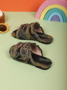 Children Fashion Casual Outdoor Comfortable Slippers, Children Personalized Holiday Home Slippers, Children Spring/Summer Sandals - Army Green - View 3