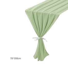 2pcs Burgundy Chiffon Table Runner 27x118 Inches, Transparent Fabric Table Cloth Romantic Wedding, Suitable For Bridal Shower, Party, Banquet, Outdoor, Wedding Table Chair Decor - Multicolor - View 10