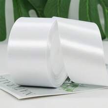 1 Roll Of 22 Meters, White Packaging Ribbon Bow, Colored Ribbon, Polyester Ribbon, Gift Box Silk Ribbon, Jacquard Ribbon