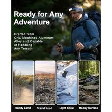 Tactical Hiking Walking Staff Outdoor Trekking Poles Adjustable Tactical Hiking Stick For Survival Camping Hiking - Black - View 3