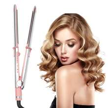 UKLISS Plancha alisadora y rizadora profesional 2 en 1 - Plancha cerámica con temperatura ajustable, pantalla LCD y bloqueo - Perfecta para todo tipo de cabello - Regalo ideal para mujeres, enchufe estadounidense