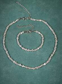 Set di gioielli composto da collana e braccialetto con perle finte irregolari, un regalo