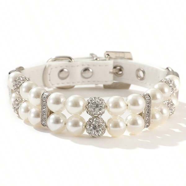 Faux Pearl Pet Collar
