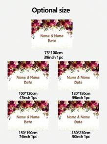 1pc Custom Personalized Wedding Background Cloth, Party & Photo Shooting Decoration Banner With Star & Rose Pattern