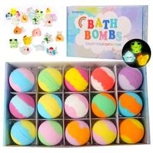15pcs/24pcs Plant Essential Oil Bath Bombs, Fragrance Body Bathing Salt Balls, Perfect Gift For Holidays, Christmas Gift For Moms