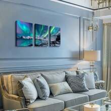 3Pcs Abstract Wall Art Prints, Framed Canvas Wall Art Geometric Line Sunset Artwork Paintings, Living Room Bedroom Dining Room Home Decoration Framed Canvas Print Decorative Painting, Interior Home Wall Decoration Art