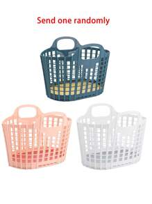 1/3 PCS, Plastic Foldable Storage Basket With Handle, Suitable For Home Bathroom And Laundry, Multi-Functional Storage, Snack And Sundries Storage, Suitable For Home Storage, Picnic Takeout
