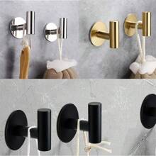 2pcs Strong Waterproof Bathroom Hook, Punch-Free And Traceless Load-Bearing Hook, Strong Adhesive Hook, Detachable, Waterproof, Rust-Proof, Suitable For Clothes, Hats, Tableware, Shoes, Accessories, Kitchen Utensils, Bags, Suitable For Kitchen, Bathroom, Living Room, Bedroom, Wall Hanging Multi-Function Hanging Storage Rack, Suitable For Family Room, Wall, Door, Cabinet