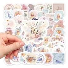 Disney ​​Bulk 50 Pcs Disney Classic Winnie Stickers Pack - Matte Vinyl Waterproof For Multi-Surface Decoration (3D Foam Effects & Honeycomb Texture)​, School Supplies,Back To School