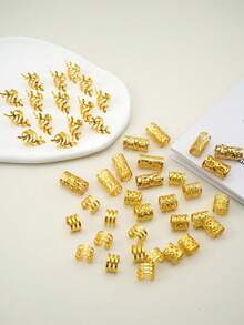 80/40 pezzi Set di dreadlocks dorati misti, fermagli per capelli intrecciati personalizzati per feste di strada estive, accessori per parrucche, accessori per capelli, strumenti per capelli, accessori per la bellezza, accessori per capelli ricci