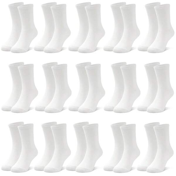 5 Pairs Children White Socks, Unisex Sports Mid-Calf Socks For Boys And Girls, Classic Fashion Versatile For Daily Wear, All Season