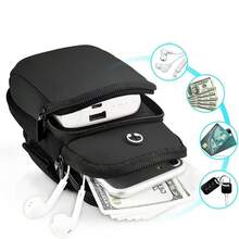 1pc Multifunctional Outdoor Running Arm Bag For Marathons, Sports Armband For Men & Women, Fits Phones Under 6 Inches, Suitable For Running, Jogging, And Gym - Black - View 3