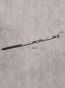 1pc Vintage Punk Square Studded PU Leather Choker Necklace, Black & Red, Suitable For Couples, Gift For Girlfriend