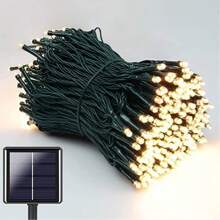 1 Pacote 5m/12m/22m 20/30/50/100/200 Luzes Solares LED, 8 Modos, Luz Solar de Fada para Exterior, Decorações de Festa de Natal, Luzes Solares de Jardim, Branco/Branco Quente/Multicolorido