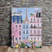 1pc Vibrant Cityscape Canvas Art Modern Minimalism Style Poster Living Room Bedroom Wall Gifts Decor Optional Frame ﻿