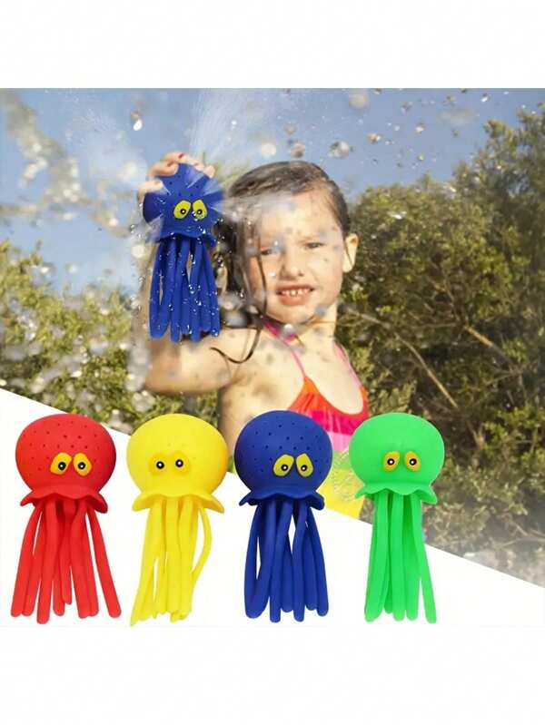 4PCS Adorable Octopus Squeeze Toy - Colorful, Reusable Stress Relief For Youngsters, Boys & Girls - Perfect For Summer Pool Parties, Bathroom Play & Easter Basket Decorations, Octopus Bathroom Toy|Playful Design|Durable Rubber Toy, Funny Toy