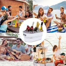 2 Pack Galvanized Tub 4 Gallon Ice Bucket With 2 Ice Scoops For Parties Metal Beverage Buckets With Handles Wine Beer Champagne Vintage Buckets For Cocktails Mimosa Bar Supplies - 銀色 - 查看 5