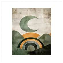 1/3Pcs Framed/Unframed The Sun, The Moon, The Mountains Decorative Paintings, Wall Art Hangings Canvas Posters, Picture Cores, Wall Painting Made Of Pine Wood (Optional Frame)