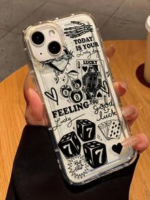 骰子和扑克樱桃口号图案硅胶手机壳 360 度全保护兼容 Apple 16/11/12/13/14/15/15pro/15 Plus/15 Promax/7plus/8plus/X/Xs Max/Xr/11pro/12pro/13pro/14pro/12mini/13mini/11promax/12promax/13promax/14promax/14plus/6/6s/6plus/7/8/16Pro/16plus/16promax/Se & Galaxy A54/A14/A12/A13/A15/A32/A33/A24/A52S/S20/S21/S22/S23/S24/S23Plus/S24ultra 防水防震防摔防刮 - 彩色 - 查看 3