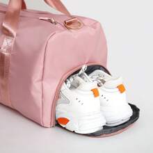 1pc Large Capacity Training Bag Travel Bag With Dry-Wet Separation, Shoe Compartment, Shoulder Strap And Hand Carry Suitable For Camping, Traveling, Sports, Fitness