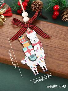 Alpakas mit Geschenken Weihnachtsdekoration, Holz-Hängedekoration für Zuhause, Weihnachtsbaum-Hängedekoration, Dekoration für Zuhause, Büro, Party, Weihnachtsgeschenk-Ornamente, Weihnachtsbaum-Hängedekoration, Weihnachtsdekoration für Zuhause