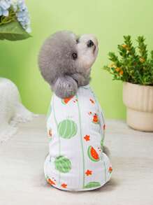 4-Leg Dog/Cat Pajamas, Cute Bear Design Home Outfit, Casual Pet Clothes, New Spring/Summer Cartoon Loungewear