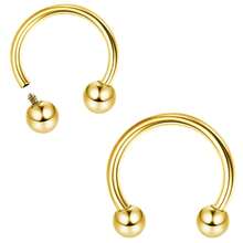 Milacolato 16g Septum Rings For Women Men | Implant Grade G23 Titanium Septum Ring | Internally Threaded Horseshoe Circular Barbell Piercing Jewelry For Nose Lip Tragus Eyebrow Helix Daith | 2pcs - Nhiều màu - Xem 18