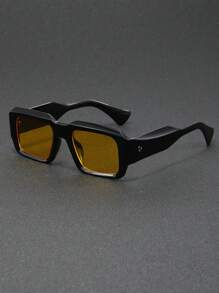 1/2/2/4 Pairs Men Square Rivet Minimalist Fashion Fashion Glasses, Suitable For Daily Driving, Stage Performance, Party, Travel