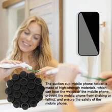 1 Stück/2 Stücke rechteckiger Silikonnapf-Handyhalter einseitig/doppelseitig, 10 Farboptionen, tragbarer & beweglicher Handyhalter, Handyhalterung