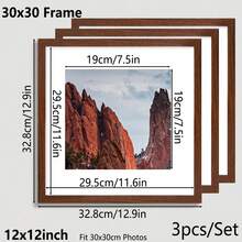 1pc/3pcs/Set 30x30/25x25/20x20cm Multicolor Photo Frames, Exquisite Large Picture Frames For Wall, Portrait Frame For Photo Wall, Picture Frames Collage Wall Decor, Fit 12x12/10x10/8x8-In Pictures, Black/White/Wood Grain/Gold, Classic(No Photo Paper) - Multicolor - View 30
