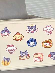 Sanrio 100Pcs Random Style Hello Kitty Cute Cartoon Character Stickers - Synthetic Paper Self-Adhesive & Reusable Decals For Journals Laptops DIY Crafts Waterproof Asymmetric Shapes(Some Parts May Be Random)
