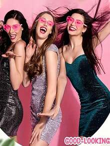 Gafas de fiesta con forma de corazón de color caramelo sin montura, divertidas para fiestas para mujeres y hombres, accesorios de playa, gafas de moda con forma de corazón, gafas de fiesta, para bodas, cumpleaños, viajes, despedida de soltera, boda, regalo para el equipo de la novia