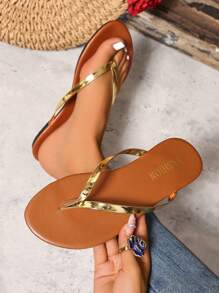 New Fashionable H-Shape Women's Slippers, Ladies Flip Flops, Casual Style, Roman Style Slip-On Sandals, Comfortable Black, Beige And Brown Colors, Low Heel And Embossed Pattern, Influenced By Influencer Suitable For Dates, Indoor And Outdoor Use, With Deodorizing And Anti-Skid Functions, Crocodile Pattern Slippers With Metal Decorations And Flat Bottom, Slip-On Summer Fashion Sandals