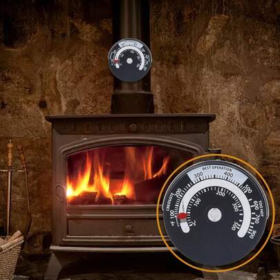 Termómetro magnético para estufa, dial de aleación de aluminio de 0 a 500 ℃, dispositivo de medición de termómetro de alta precisión para chimenea.