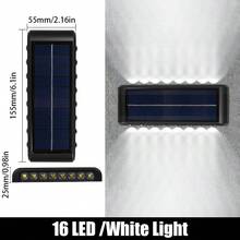 2入 4/6/8/10/12/14/16 LED 太陽能燈，防水，適用於戶外太陽能洗牆燈、陽台裝飾投射燈、氛圍壁燈 - 黑色 - 查看 22