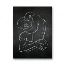 1pc/3PCS Wall Arts Posters Optional Frame Modern Wall Art Canvas Painting Bedroom Home Decoration Gay Gift Poster Men Kiss Embrace Love Prints Abstract Lines Simple