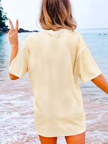 Women's Casual Retro Fishing Print T-Shirt, Summer
