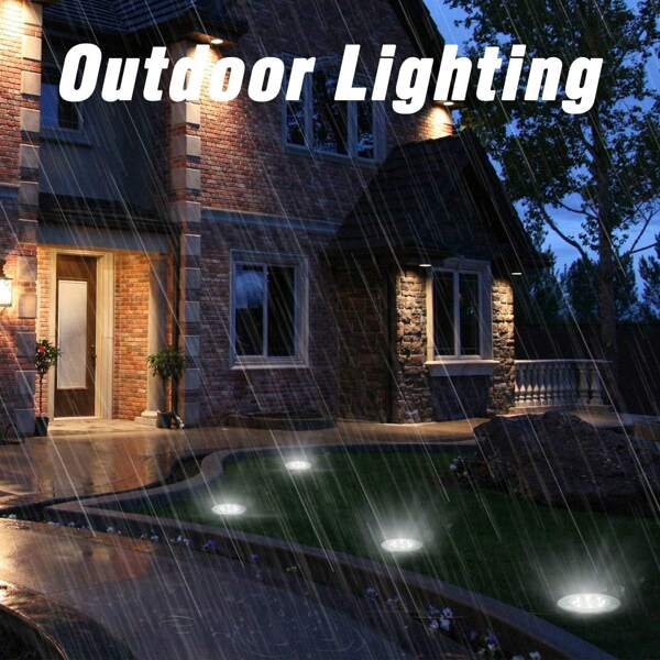 Luz solar de 8 LED, luz enterrada en el suelo, iluminación exterior, luz decorativa de paisaje, luz solar para jardín, luz para césped, utilizada para decoración de patio, jardín, césped y festivales