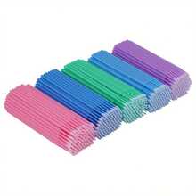 500 piezas Aplicadores desechables de microcepillo de fibra de microfilamentos para extensiones de pestañas y aplicación de maquillaje (diámetro de cabeza: 2,0 mm), cepillo de cejas, cepillo de sombra de ojos, cepillo - Negro - Ver 7