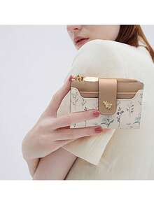 女士零钱包 - 超薄阻隔简约卡包带零钱包高品质钱包紧凑型学生旅行钱包高端触感收纳设备适合日常使用办公室健身房女士钱包钱包小钱包 - 彩色 - 查看 8