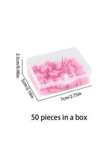 50pcs Creative Heart Shaped Thumb Tacks, Cute Pink Heart Shaped Pushpins, Iron Material, Suitable For Home, School And Office Decor, Boxes, Creative Heart-Shaped Small Nails, Colorful Heart Pushpins, For Photo Wall, Map And Corkboard,Back To School,School Supplies - Pink - View 10