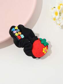 1pc Sweet & Fashionable Dopamine Fruit Decor Fabric Hair Clip For Girls