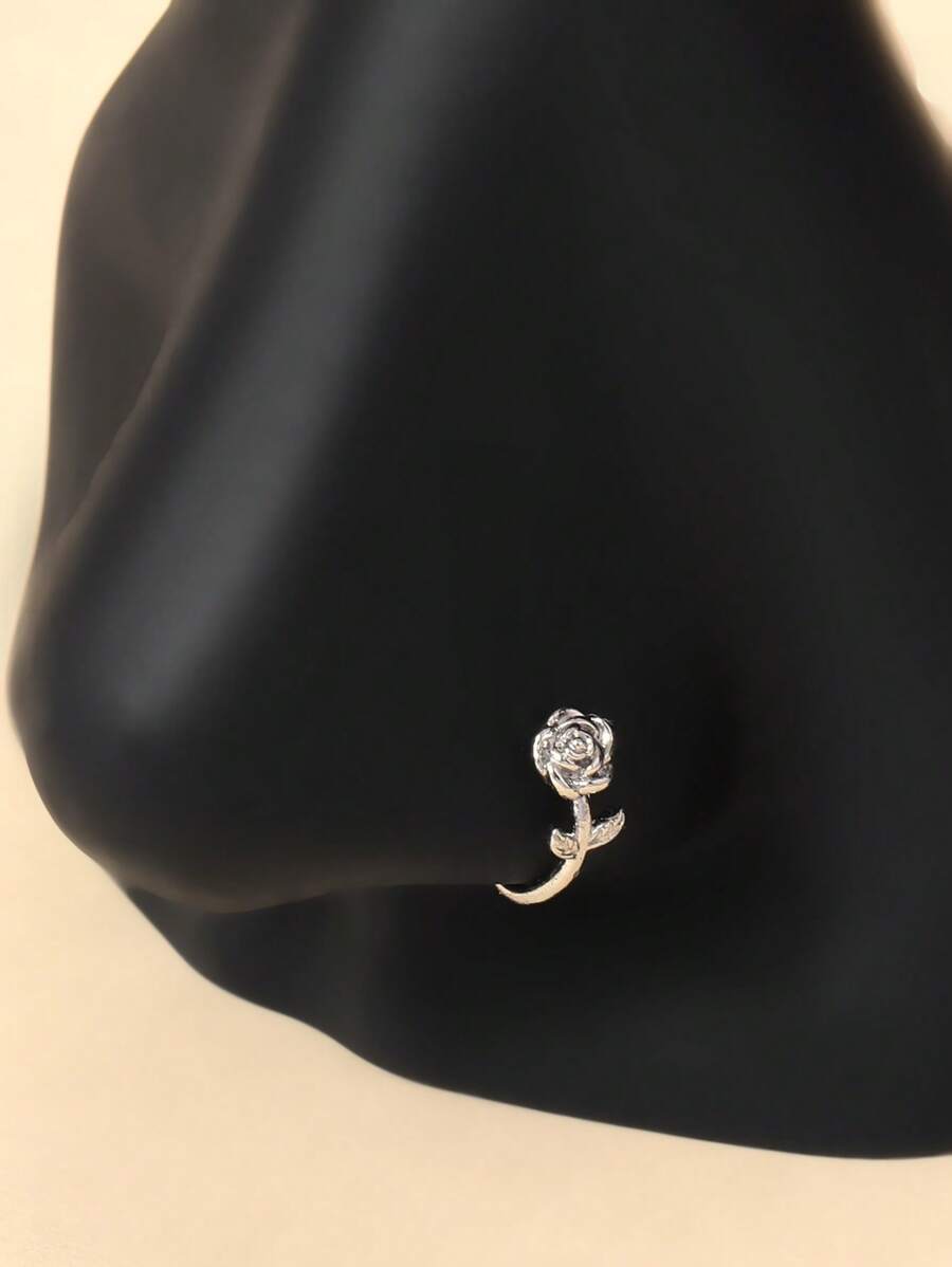 Anillo de nariz de imitación de circonita cúbica de mujer, de latón, redondo y flexible para piercing de tabique nasal y cartílago de la oreja, joyería corporal