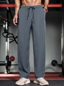 男士轻便舒适休闲运动户外裤，适合跑步、健身 - 深灰色 - 查看 5