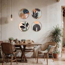 4 Stücke bohemienischer Stil Holz-Wandbehänge, Heim Schlafzimmer Wanddekoration Behänge, Holz Handwerks Wandkunst Dekoration, Bauernhaus Wohnzimmer und Schlafzimmer Heim Dekoration, ländlicher pastoraler Stil Behänge, Hotel Veranda Dekorations Handwerke