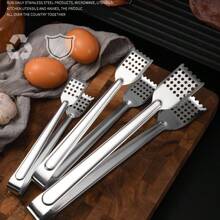 1pc/3pcs Stainless Steel Grill Tongs, Food Tongs, Kitchen Tongs, Heat Resistant Stainless Steel Tweezer Tongs, Kitchen Tweezers For Cooking, Grilling, BBQ And Turning Food, Serving, Salad, Spaghetti, Kitchen Tools