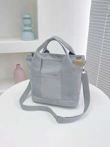1PC Women's Personalized Ins Canvas Bag, Fashionable And Versatile Commuting Shoulder Bag For Work, Portable Multi-Pocket Storage Bag, Large-Capacity Student Book Handbag With College Style,All-Purpose,Large Capacity,Versatile,Multifunction,Colorful,Cute,Adorable,Contracted,Funny,Kawaii,Y2K,Minimalist,Commuting,Business Casual,Basics,Custom,Personalized,Unique,Customized,Ideal Gifts For Him,Ideal Gifts For Her,Her,Family,Friends,Girlfriend,For Anniversaries,For Birthdays,For Holiday/ Vacation,For Outdoors/Outings/Travel/Hiking/Stadium/Sports/Climbing,For Business/Commute/Work/Office