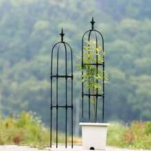 U-Shaped Pointed Flower Stand, Reinforced Steel Tube Coated Flower Climbing Trellis, Outdoor Floral Vine Support, Gardening Accessories